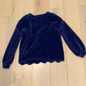 Womens blue fluffy sweater